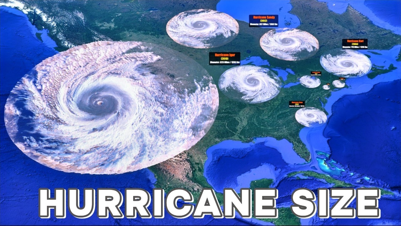 HURRICANE Size Comparison 2024 🌀🌎🌀