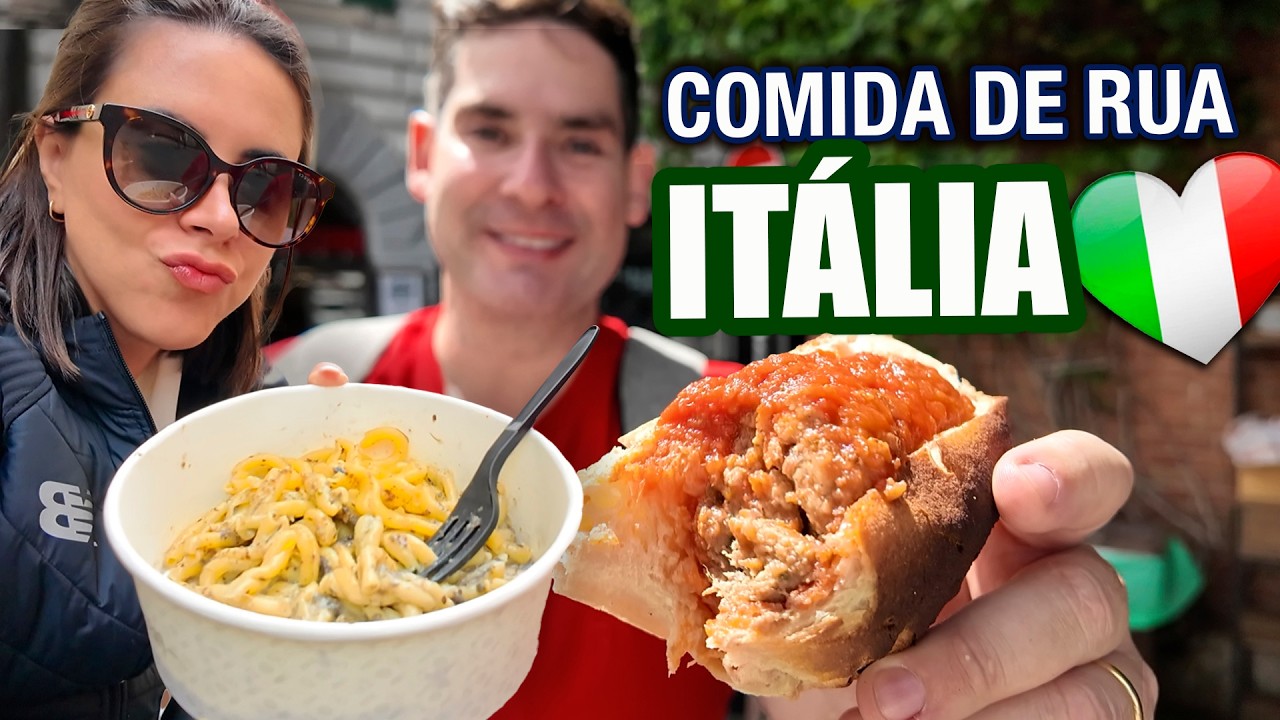 O Dia Inteiro de Comida de Rua na Itália | ROMA