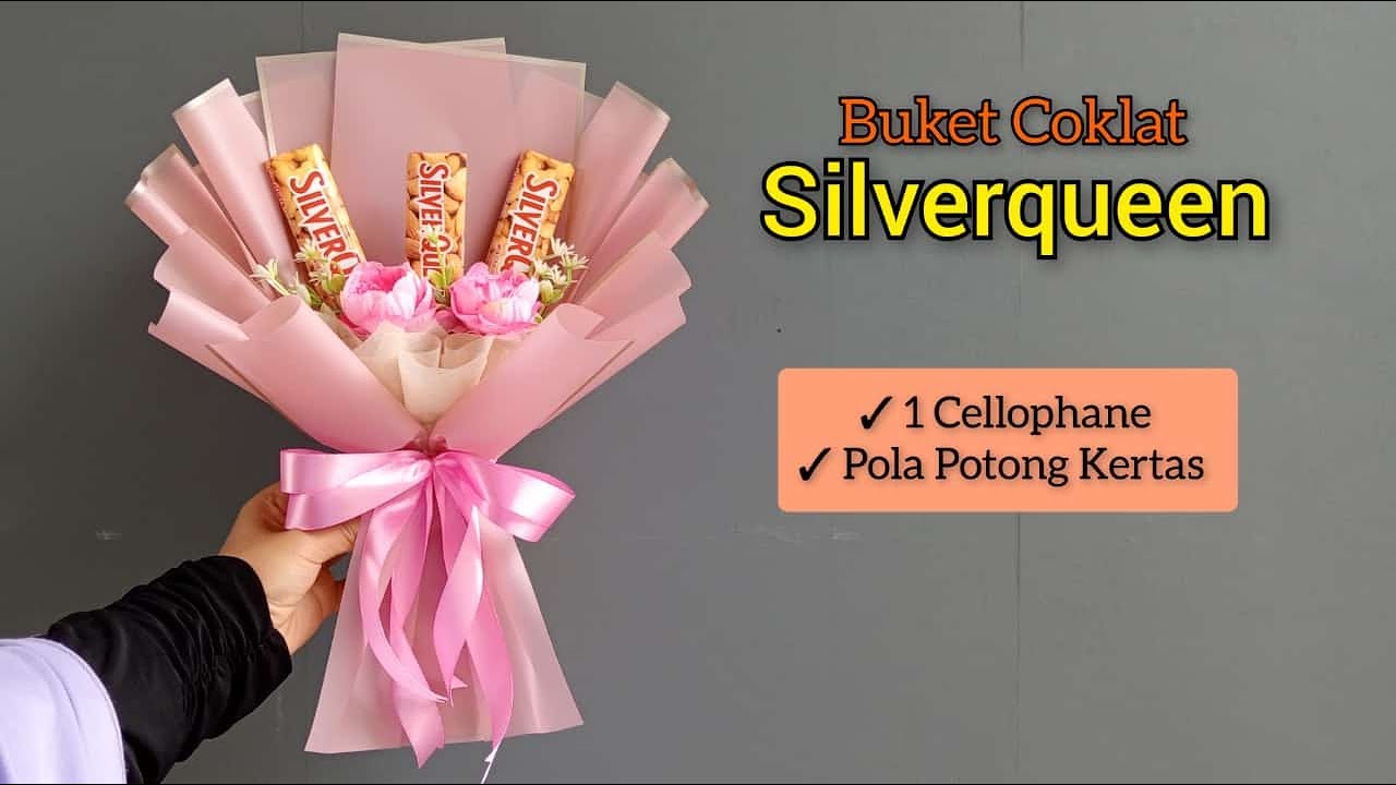Chocolate Bouquet Tutorial l Cara Membuat Buket Coklat Silverqueen Dengan Selembar Cellophane