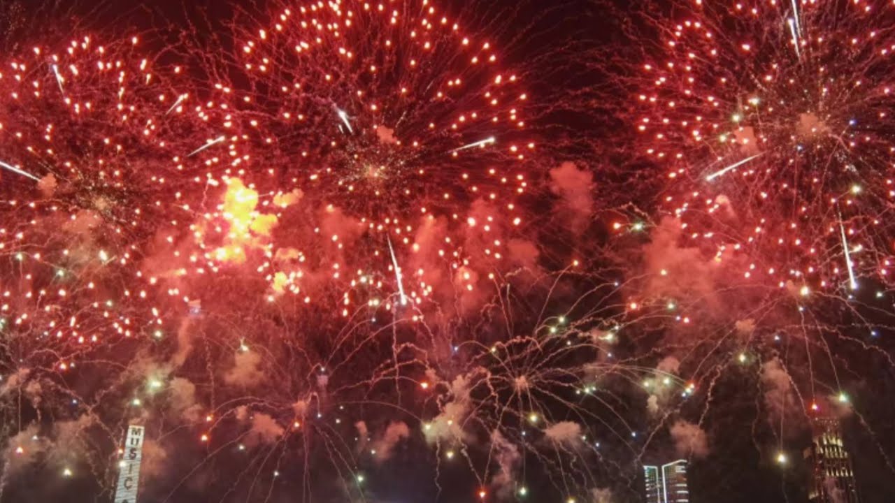 Vibrant fireworks light up Victoria Harbour's skyline