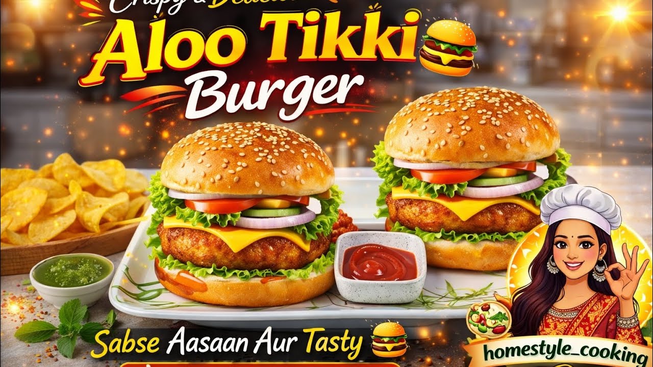 ✨Homemade Burger ka asli maza 😍 Fresh, crispy & chatpata! ki ek bite me hi dil jeet lega 😍🍔