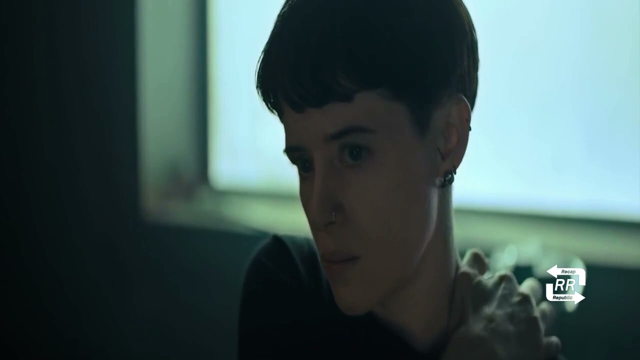 Lisbeth Salander (Beau Gadsdon) is playing chess with her sister Camilla (Carlotta Von Falkenhayn)