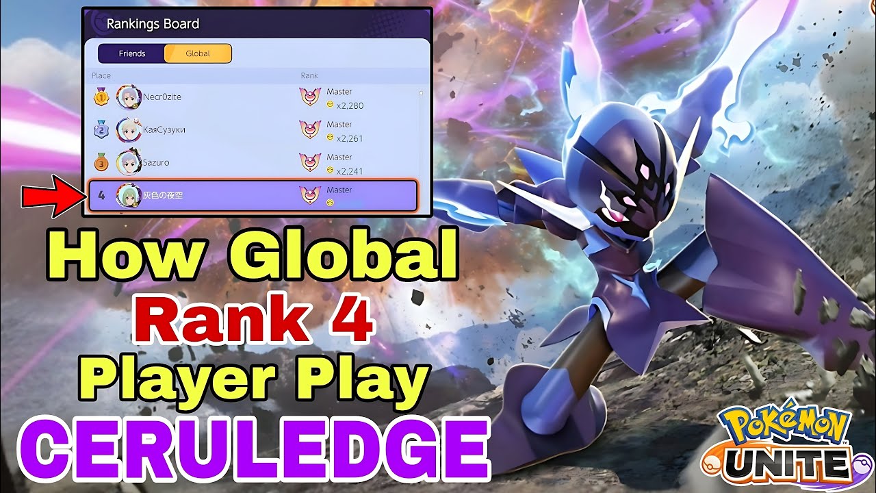 How Global Rank 4 Player Play CERULEDGE | Psycho Cut + Phantom Force | Pokemon Unite