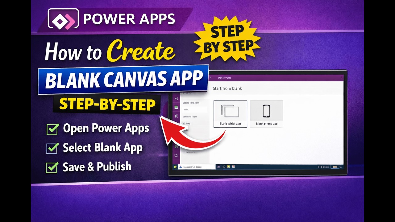 Part-1 : How to Create Blank Canvas App in Power Apps  Step by Step Tutorial