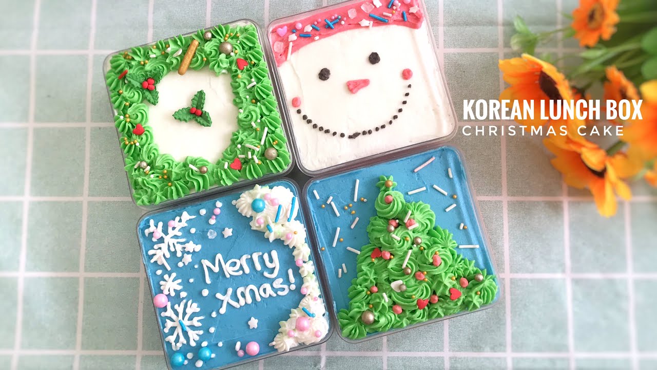 KOREAN LUNCH BOX CAKE Christmas Theme | Cotton Sponge Cake