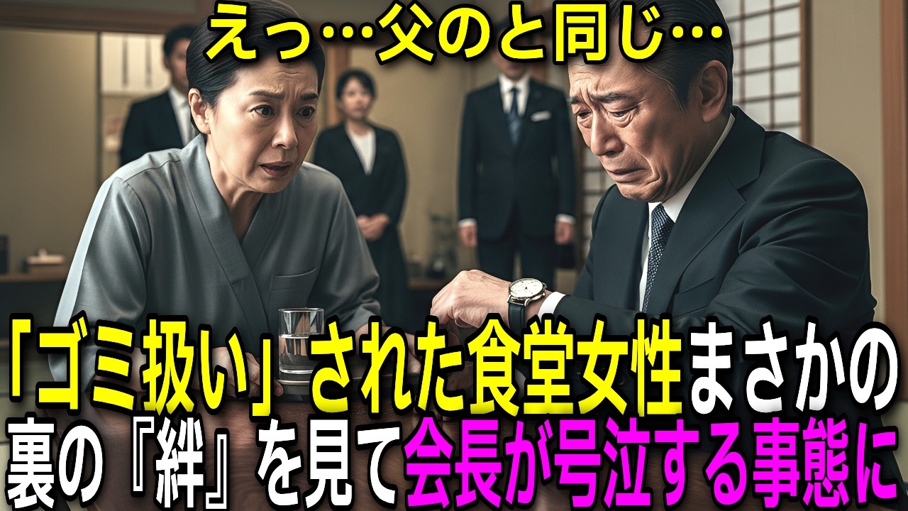 高級料亭の契約スタッフが、財閥会長の腕時計を見て「えっ…父のと同じ…裏に絆って刻印がありませんか？」直後、会長は震え出し店長は土下座【感動する話】【朗読】