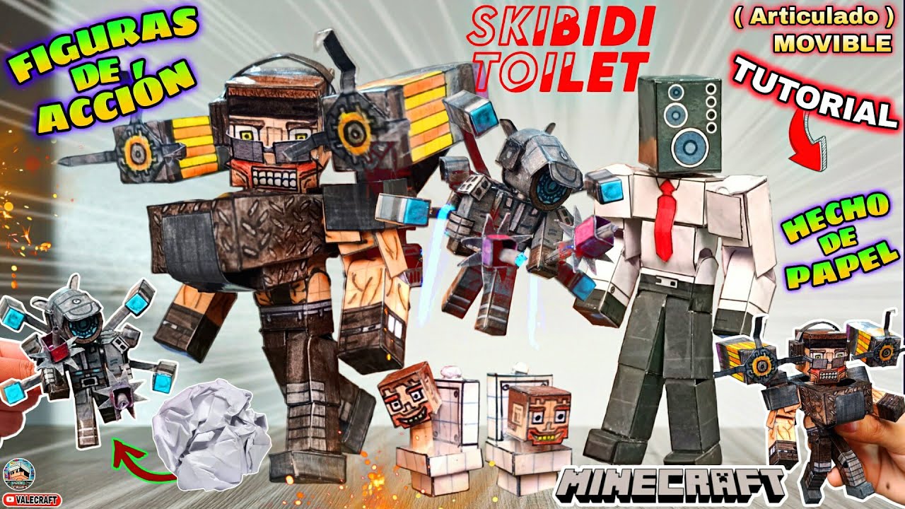Как сделать бумажные фигурки Skibidi Toilet Camera Woman Hybrid и Speakerman Minecraft Movable