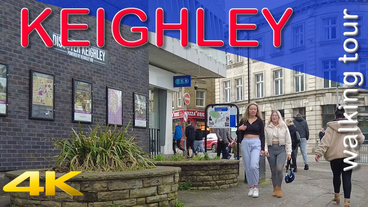 4k walk on a sunny but cold winter's day in Keighley