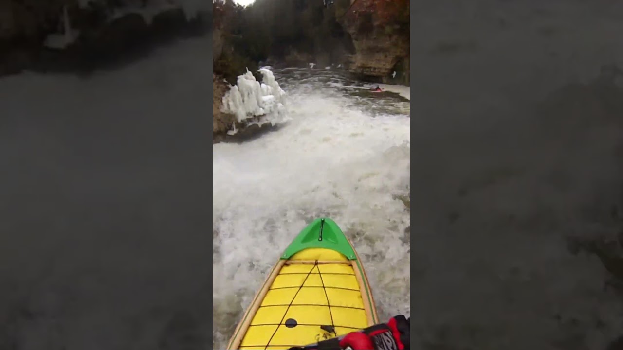 Giovanni Giorgio paddles a canoe over the Tooth of Time waterfall. #canoe #canoeing