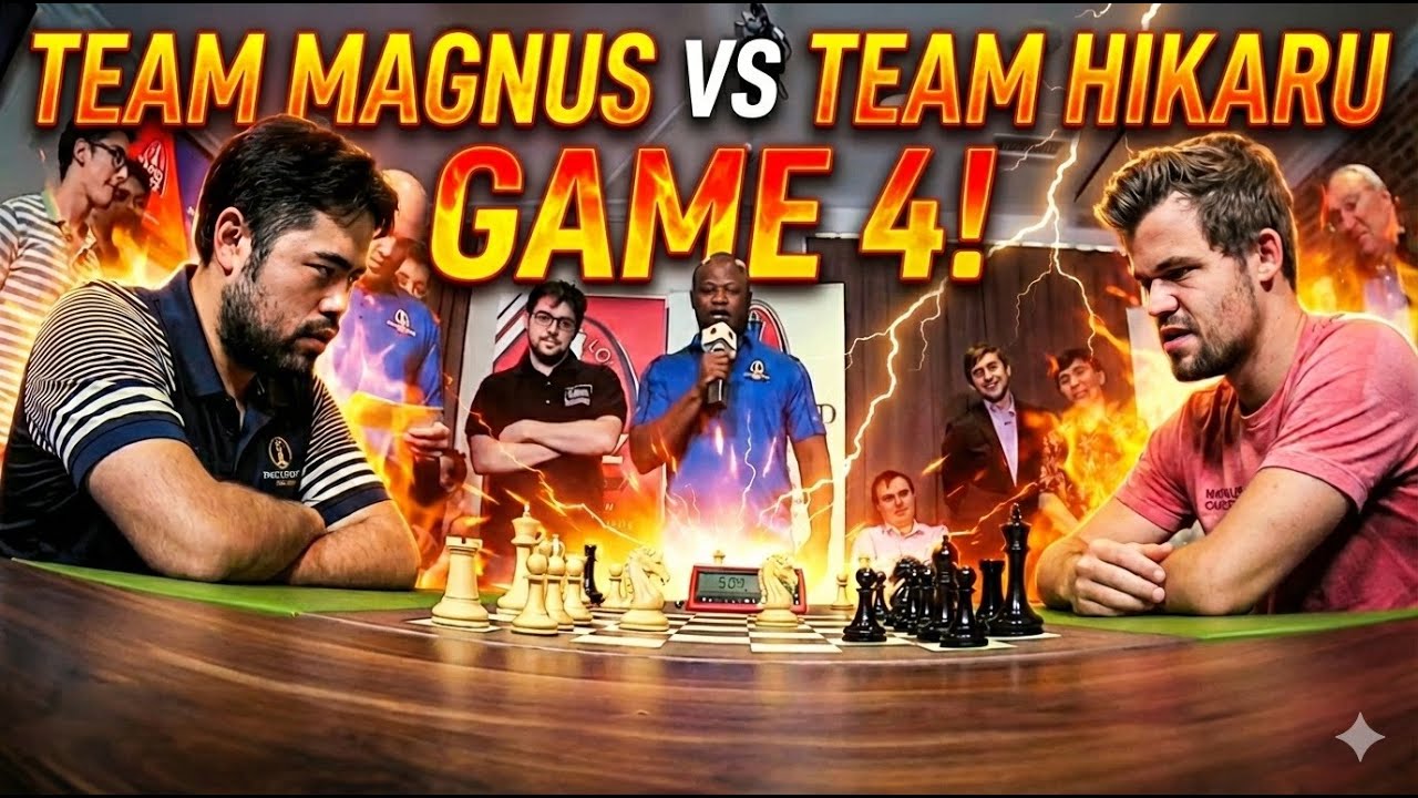 Team Magnus and Garry v/s Hikaru and Anand Game 4 | Fabiano, Aronian, Wesly, Maxime|