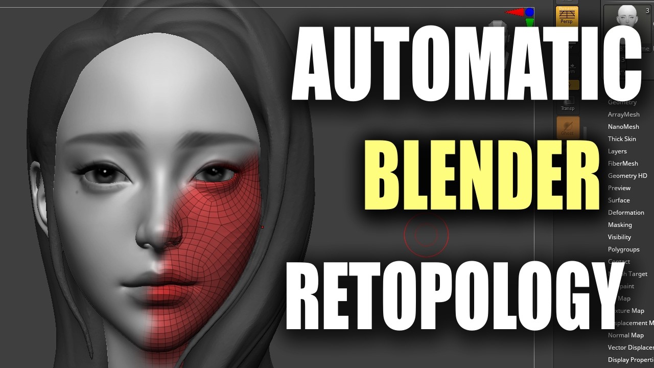 Лучшая функция автоматической ретопологии в Blender (Quad-Remesher)