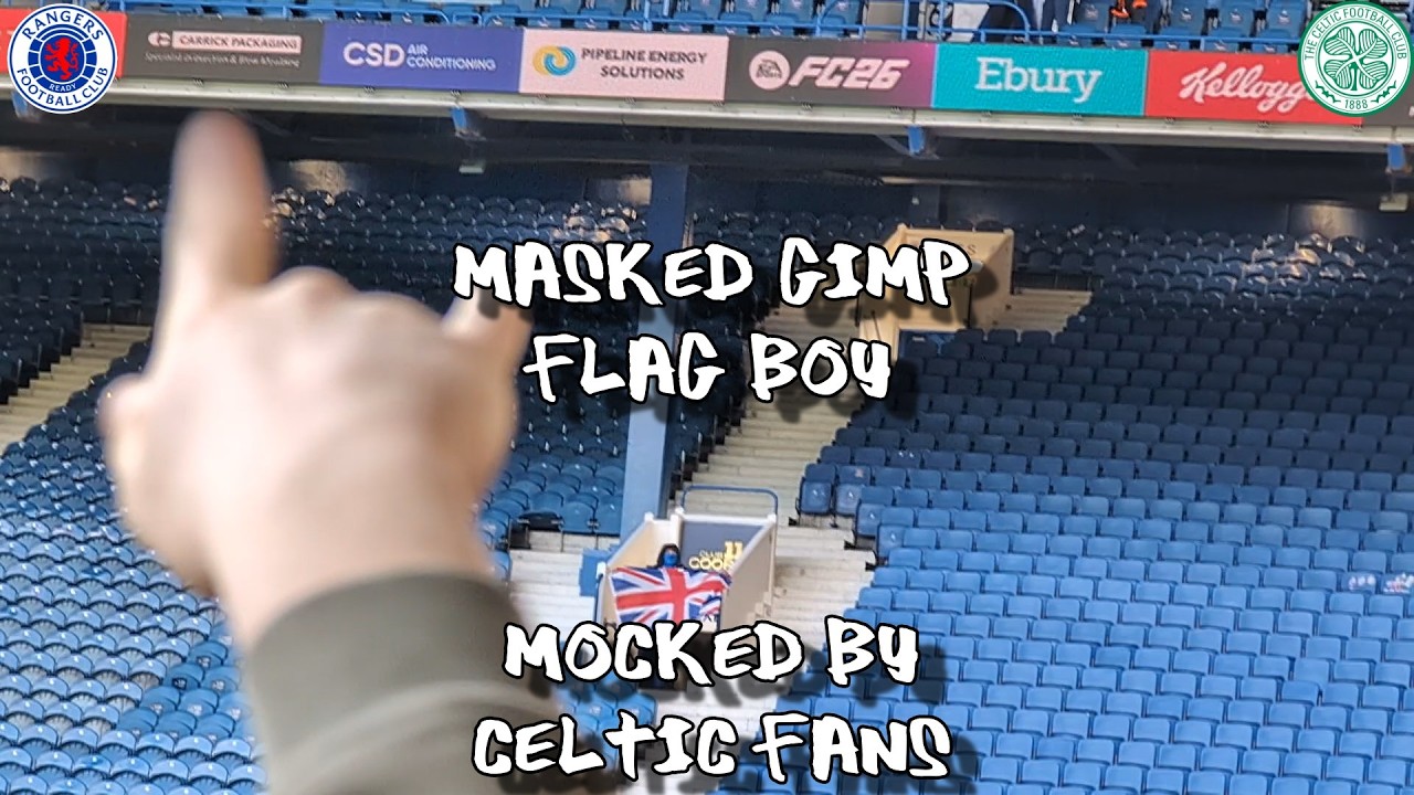 Masked Gimp Flag Boy Mocked by Celtic Fans - Rangers 0 - Celtic 0 (2-4 pens)
