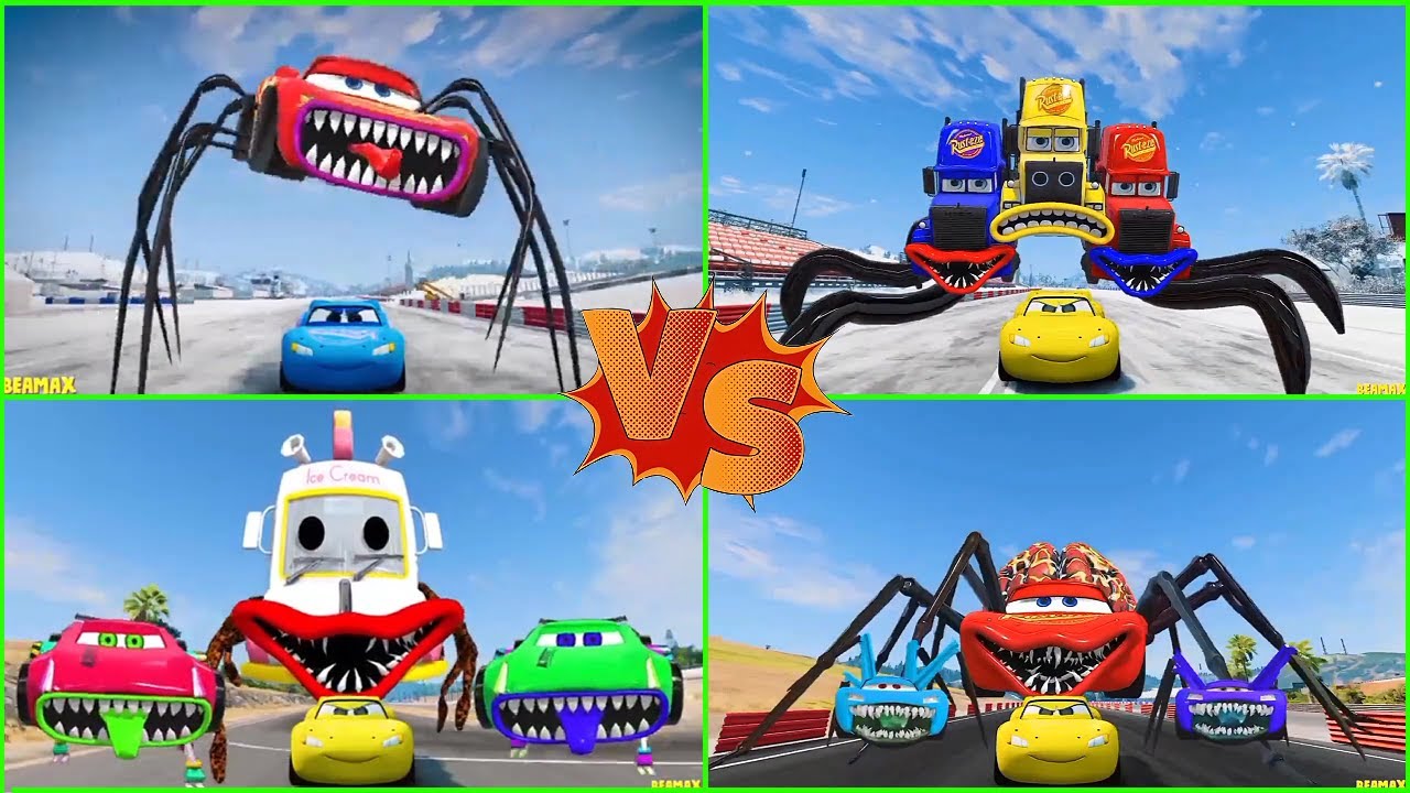 ULTIMATE CAR BATTLE! 🚗🔥 McQueen Eater vs Mega Monster Trucks | GTA 5 FIGHT