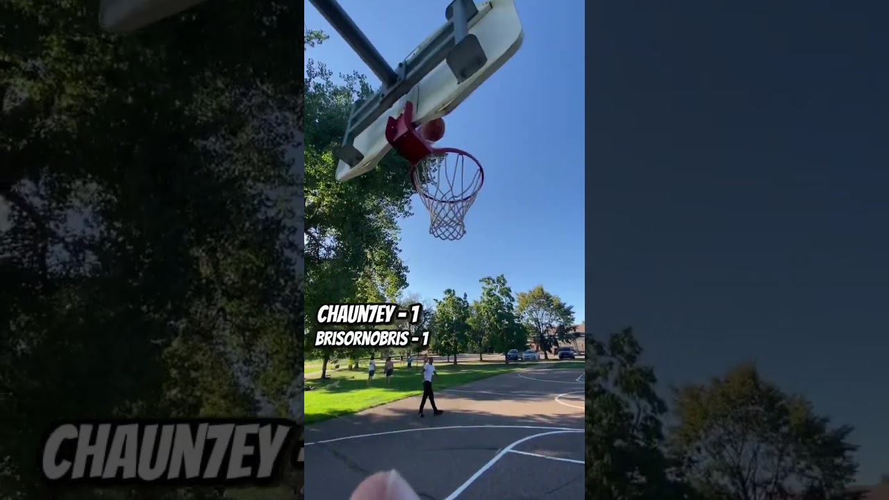 First to make 2 shots on a moving hoop is crazy😭 
