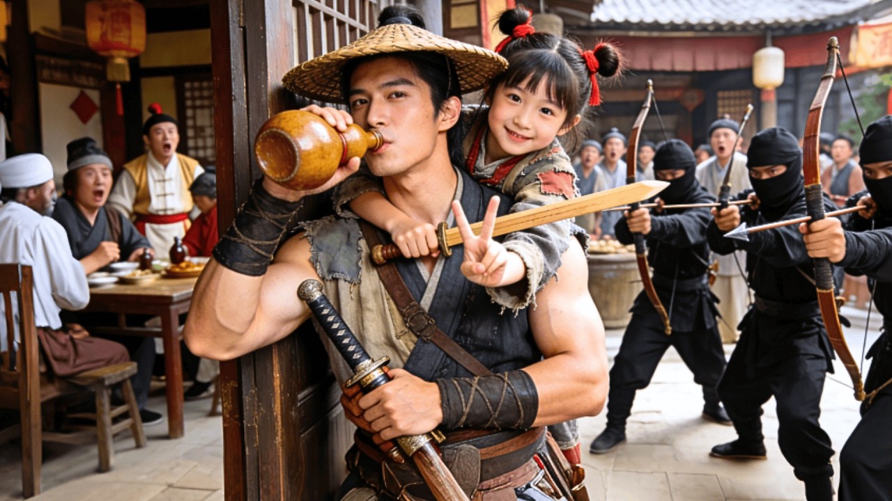 Sword God Dad！ He drinks, draws his sword, and defeats the entire gang in an instant.#drama #movie
