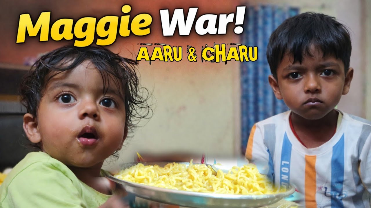 Aaru Ki Maggie Charu Ke Kha Li 😲 | Dono Bhaiyon Ki Mazakiya Ladai 🤣 | Mini Stars Aaru & Charu