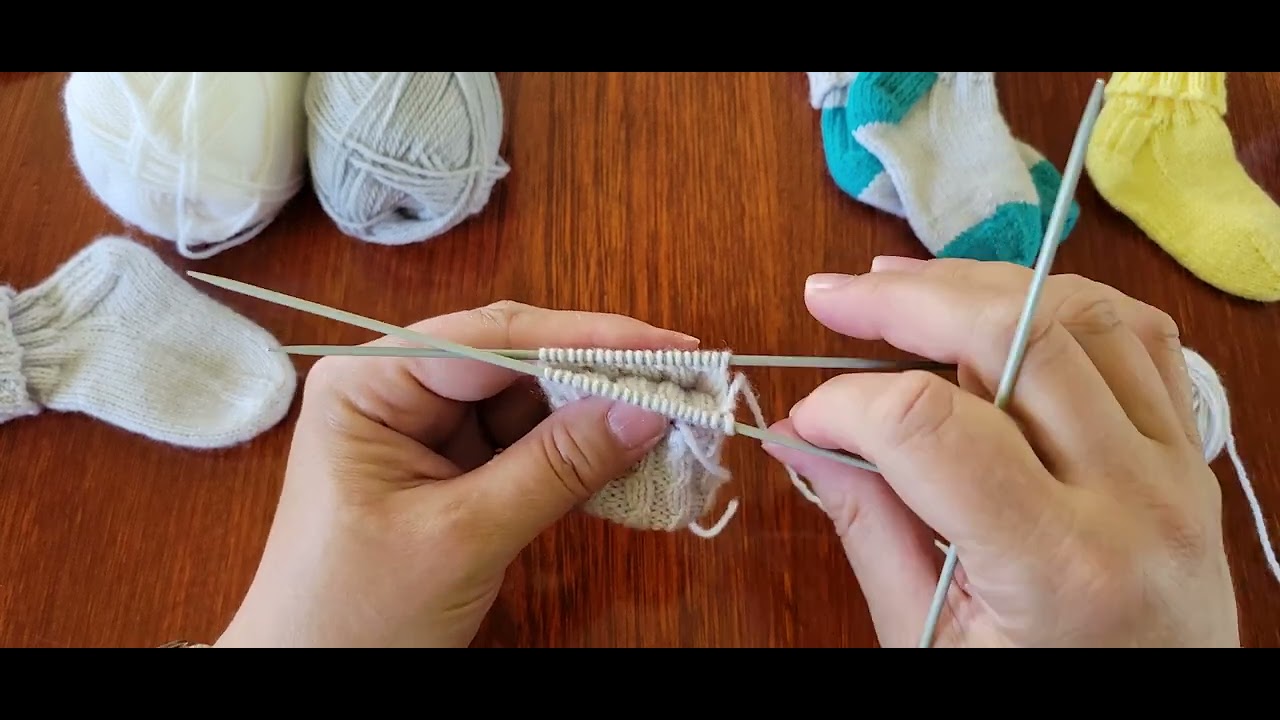 Étape talon double, talonet, relever des mailles sur le talon et diminutions du cou du pied partie 2