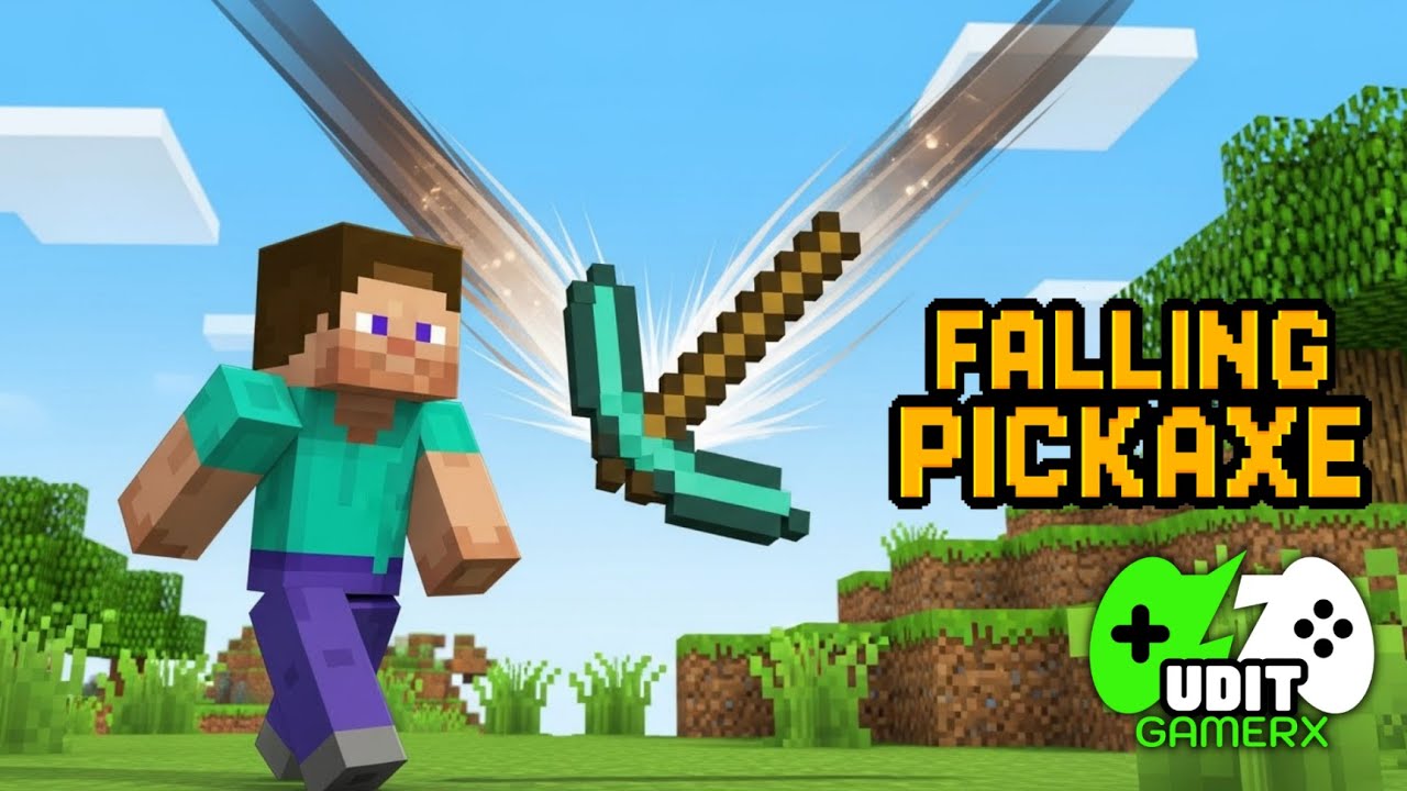 DON'T LET IT HIT! 😱 Falling Pickaxe Challenge #shorts