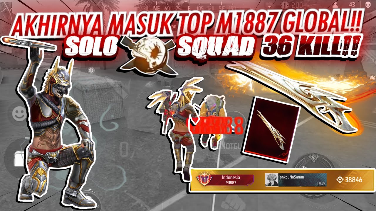 AKHIRNYA PERFORMA GUA BALIK🥺 36 KILL SOLO VS SQUAD MASUK TOP GLOBAL M1887!!