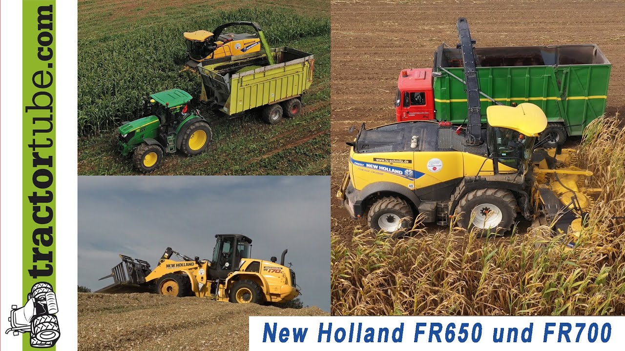 XXL Maissilage mit New Holland FR700, FR650, W170C für Biogasanlage - LU Schmitz