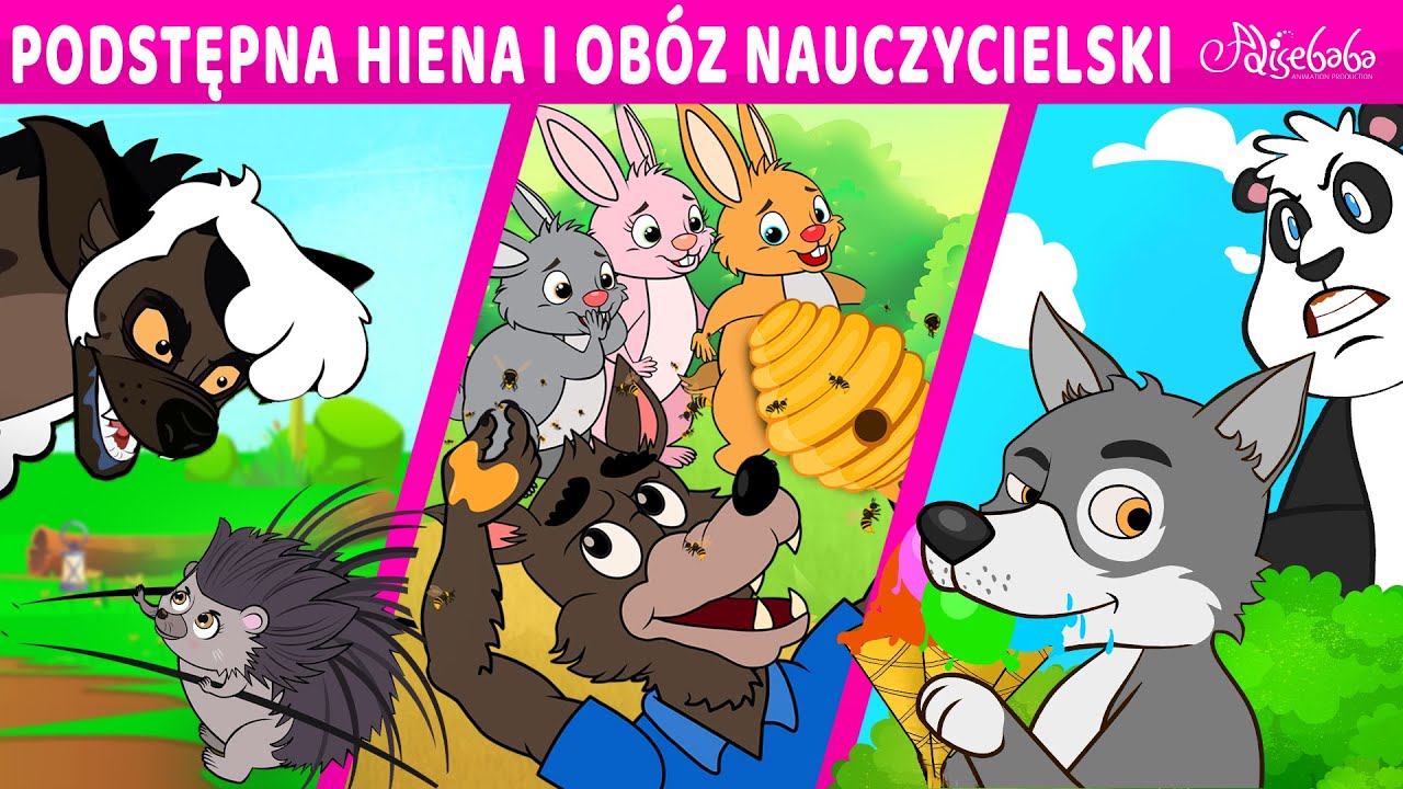 Podstępna hiena i obóz nauczycielski & Wielki Zły Wilk I Trzy Króliki | Bajki po Polsku | Kreskówka