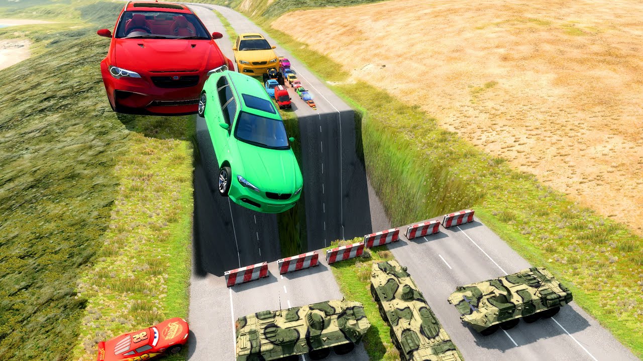 📺 BIG & SMALL CARS vs GIANT SQUARE PIT #28 🔺💥 – BeamNG.drive Chaos Challenge | Impala BeamNG
