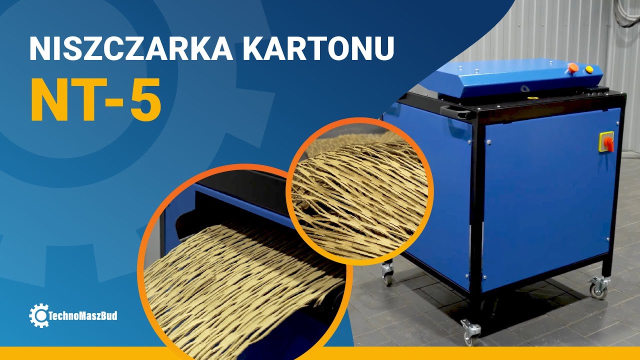 Niszczarka kartonu „NT-5” — przetwarzanie kartonu na materiał opakowaniowy