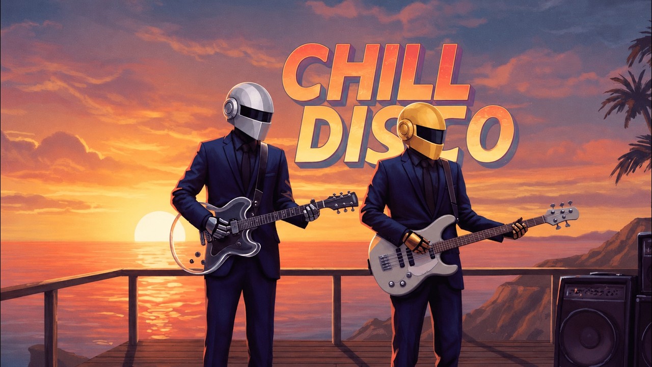 DAFT PUNK VIBES 🎸 | Chill Disco Sunset Jam x Guitar & Bass by the Sea