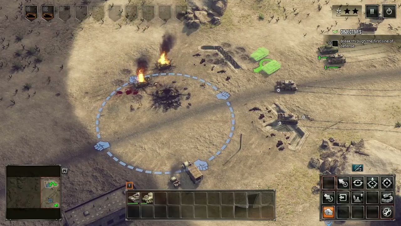Sudden Strike 4 - Africa Desert War - Axis Campaign - 3. Battle of Kasserine Pass (No commentary)