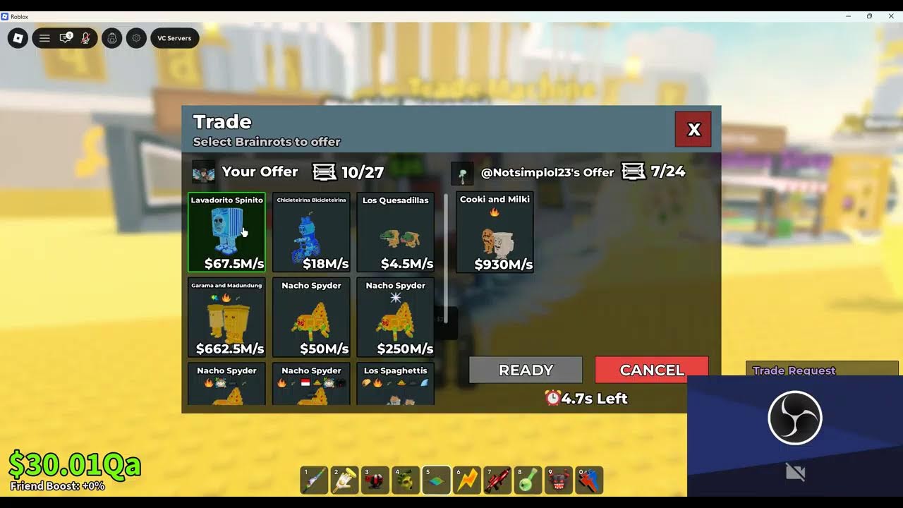 [LIVE] ONLY TRADING.. || STEAL A BRAINROT