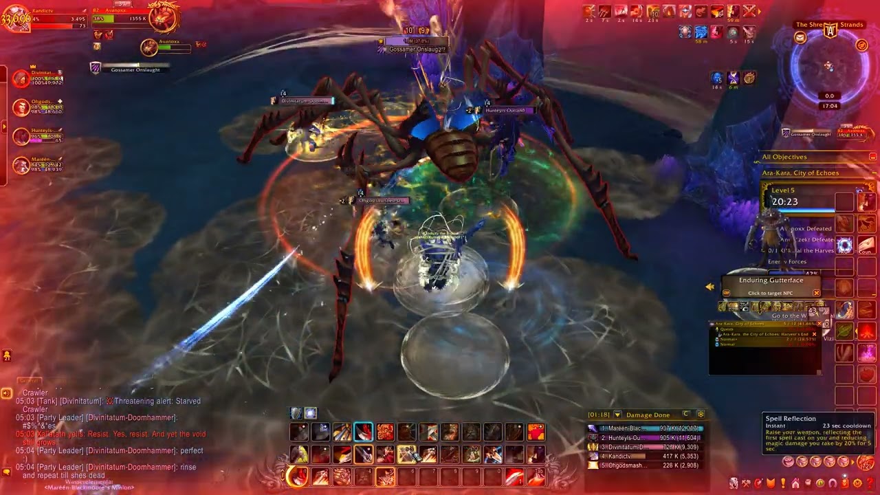 Mythic Plus - Ara'kara, City of Echoes +5 (Received Keystone: Eco-dome Al'dani +6)