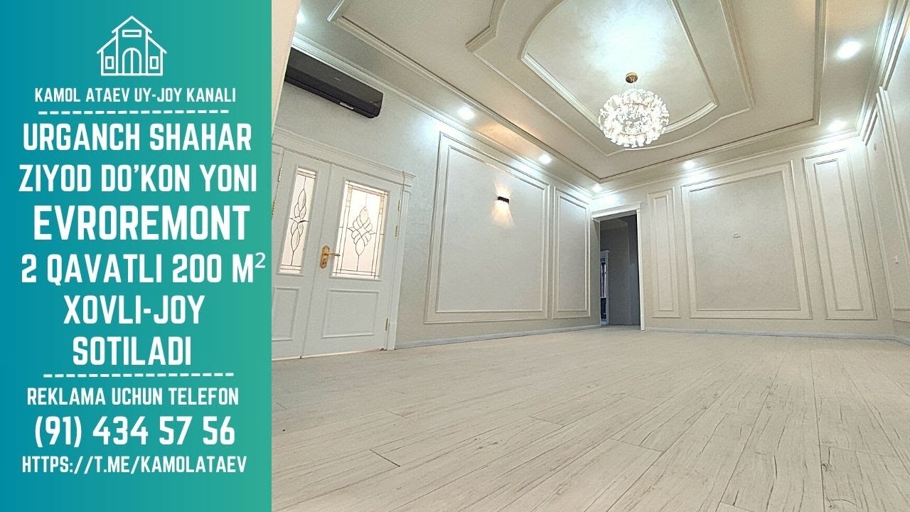SOTILDI !!!! SHOXONA 2 QAVATLI 200 M² EVROREMONT XOVLI JOY SOTUVDA