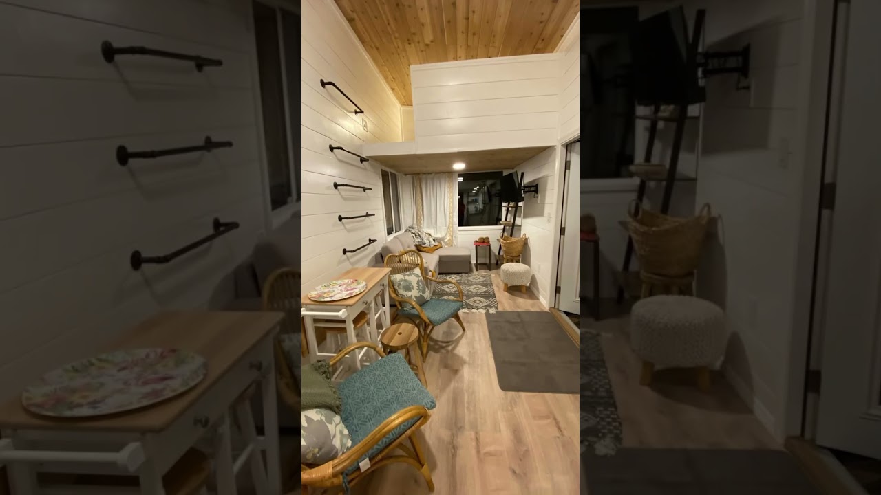 Pretty little 30ft Bay Cottage #tinyhometour #tinyhomeideas #tinyhousetour #tinyhouselife #tinyhomes