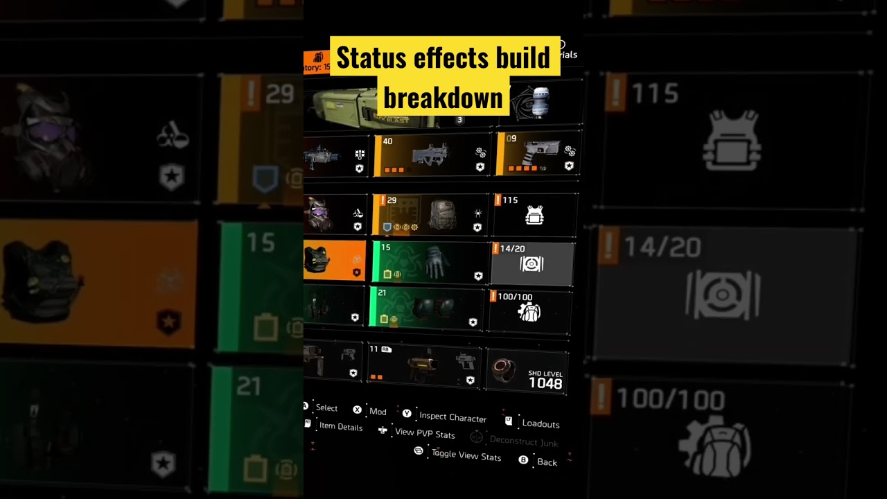 ￼ Status effects build breakdown