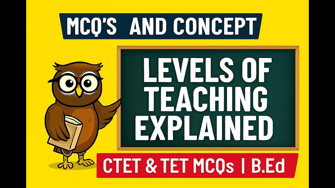 MCQ'S AND CONECPT | Levels of Teaching Explained |  CTET & TET MCQs | B.Ed |