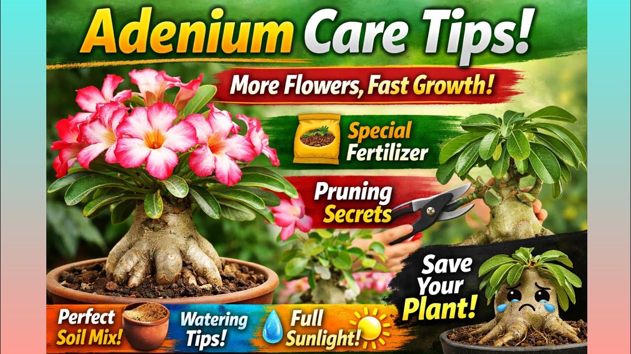 Adenium Care Guide 🌺 100% Flowering Guarantee Secret Tips, Problems & Solutions @paritarrecegarden 