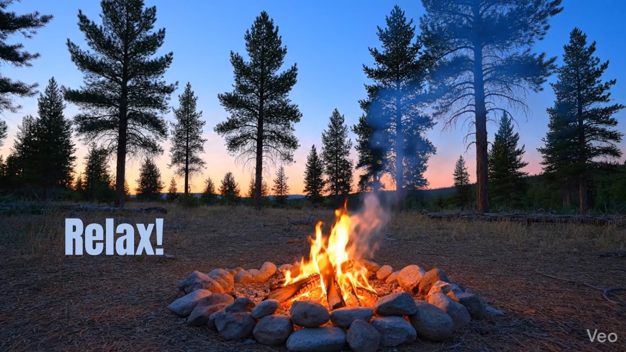 Peaceful Cicada Campfire Ambiance. Relaxing Nature Sounds for #deepsleep & #meditation #inthewoods