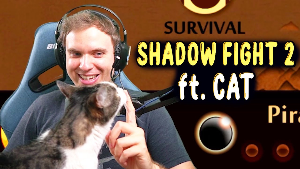Playing Shadow Fight 2 with My Cat. Epic Eclipse Fights While Being Harassed by My Cat.