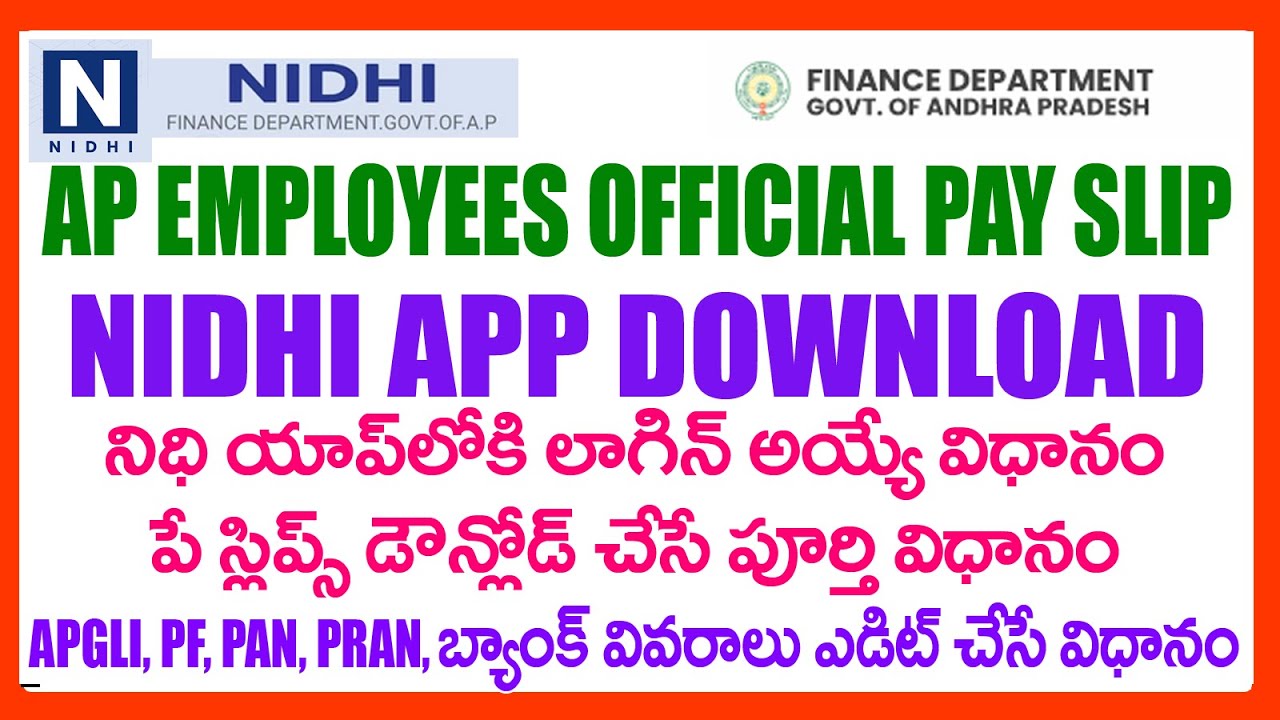 HOW TO DOWNLOAD AP GOVT EMPLOYEES PAY SLIPS FROM NIDHI APP - NIDHI APP LATEST VERSION DOWNLOAD