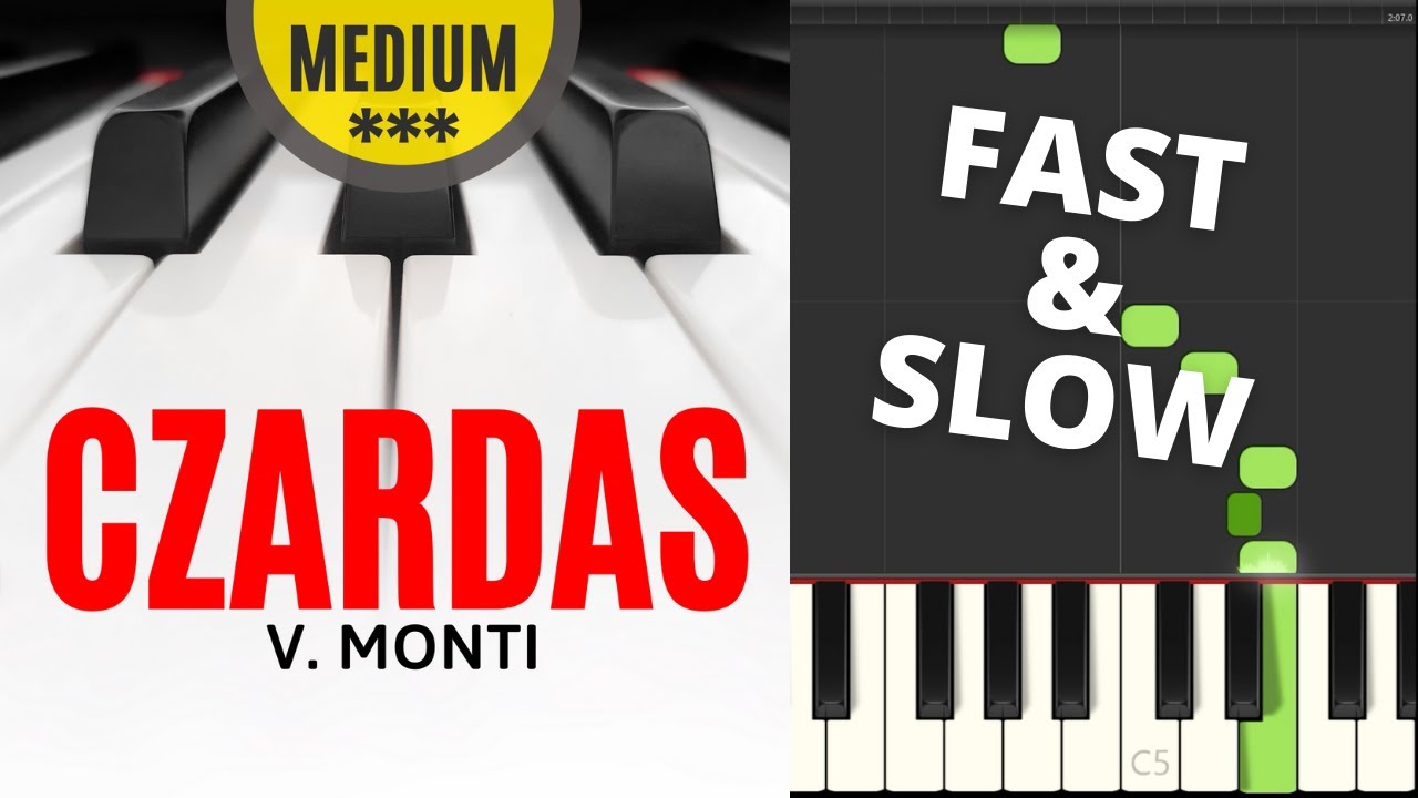 Czardas MONTI 👇 Sheet Music 👇Beautiful Simplified Version I Easy Medium Piano Tutorial SOLO