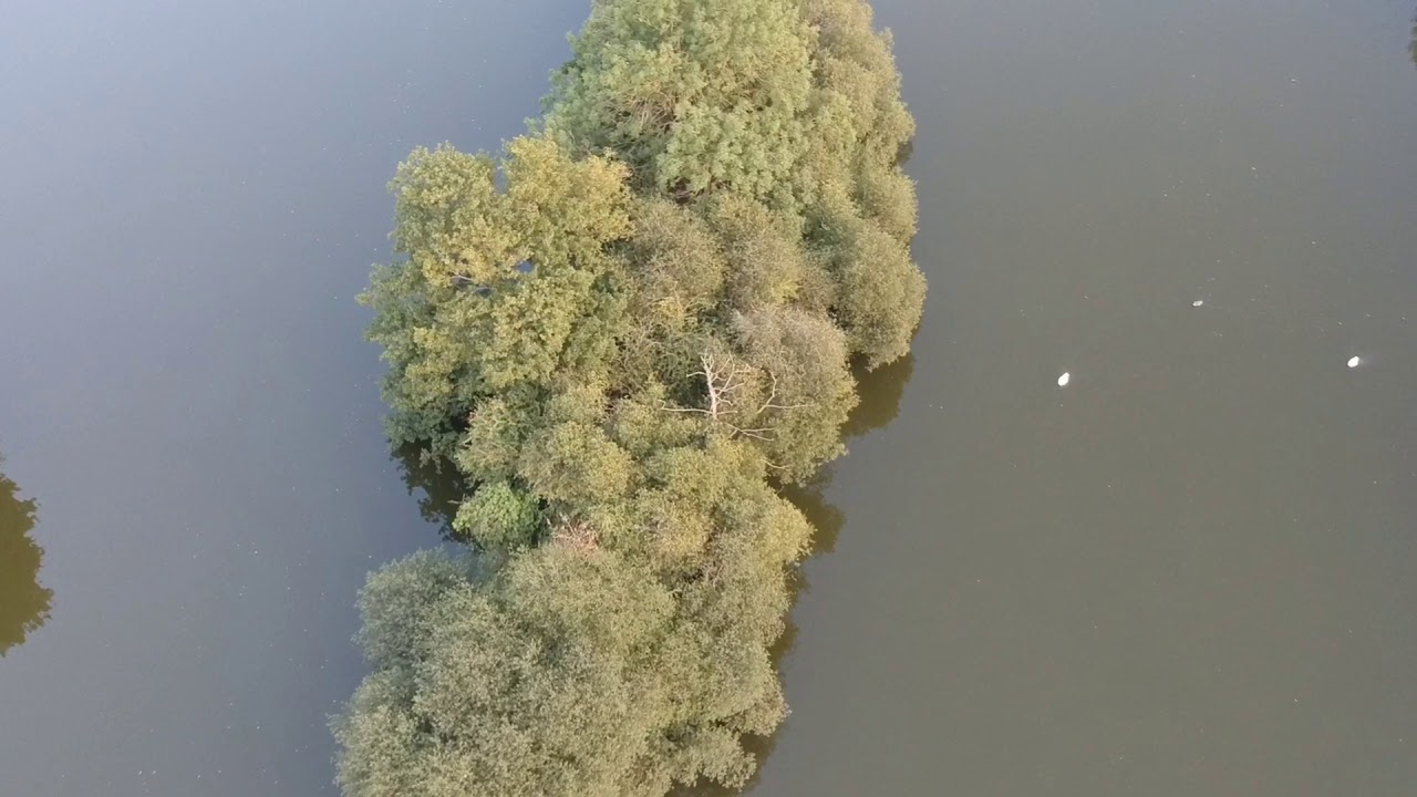 Flying drone over Darenth fishing complex