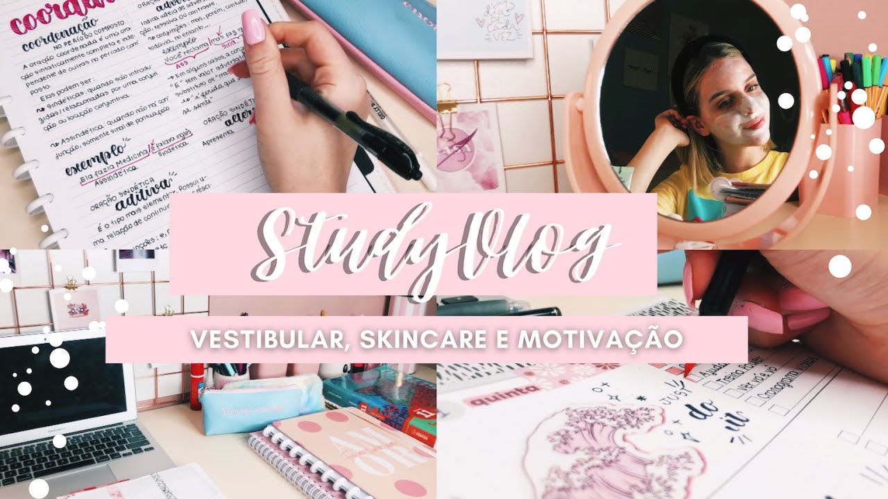 Study Vlog - pressão do vestibular, skincare e motivação ✨