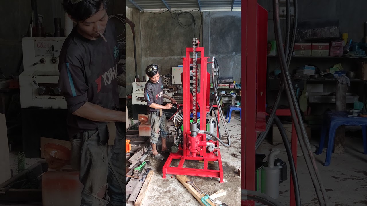 Mesin bor sumur mini praktis.