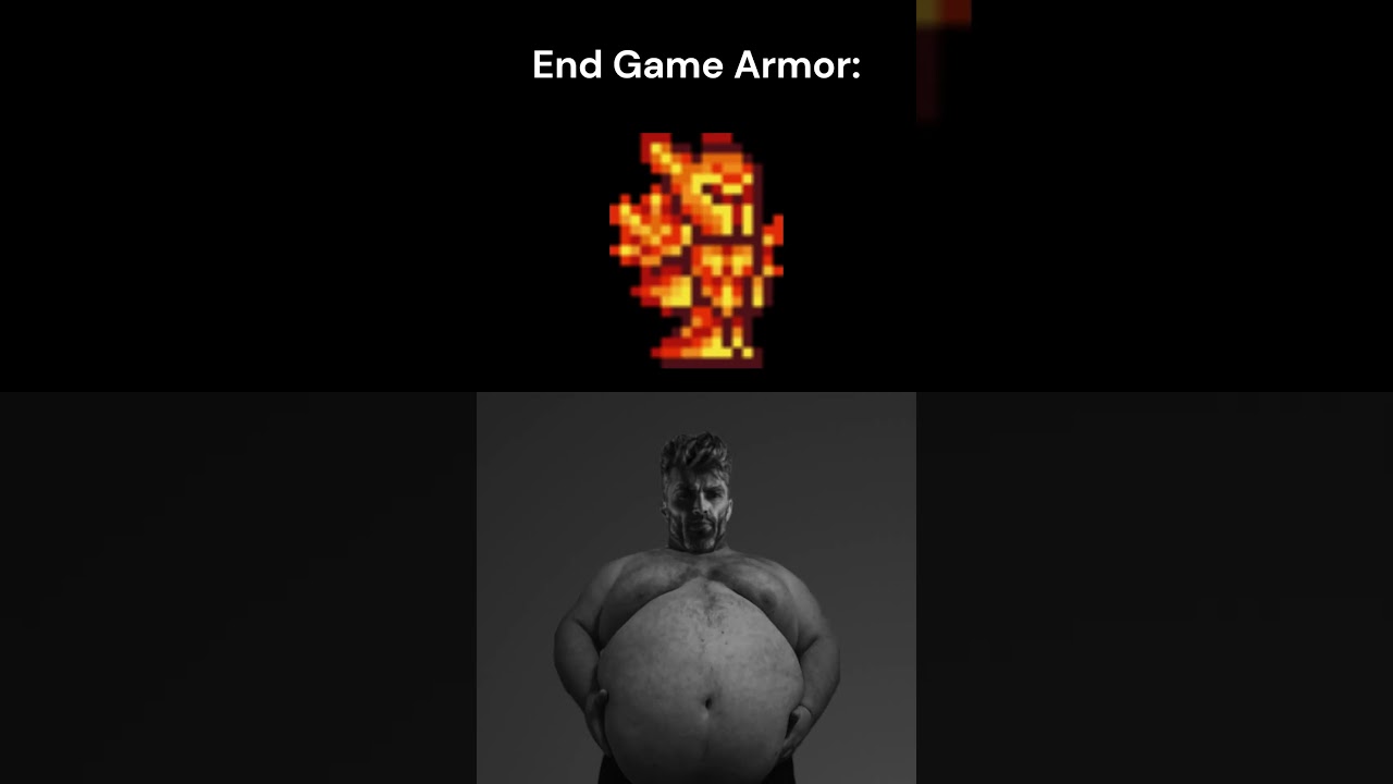 End Game vs Middle Game vs Starter Armor in Terraria #shorts #new #terraia #gigachad #gaming #vs