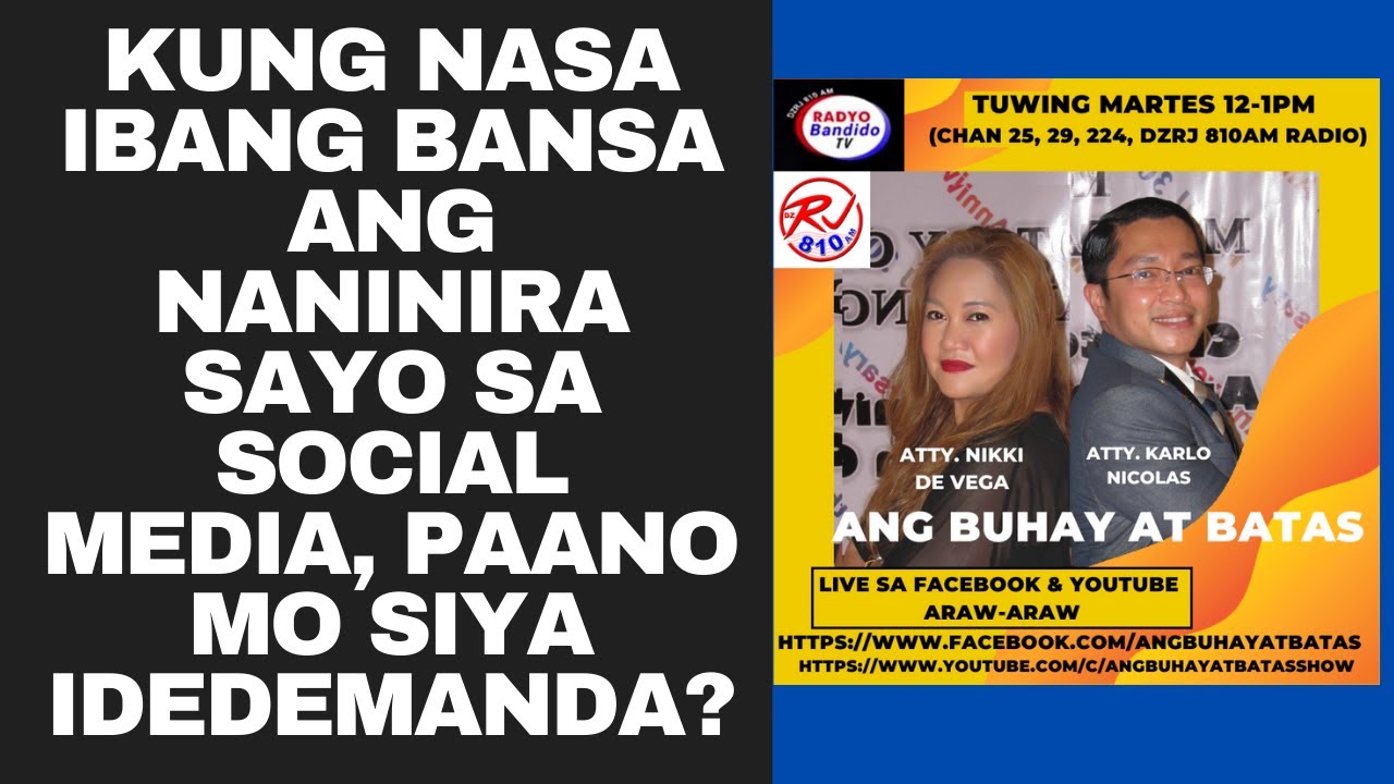 KUNG NASA IBANG BANSA ANG NANINIRA SAYO SA SOCIAL MEDIA, PAANO MO SIYA IDEDEMANDA?