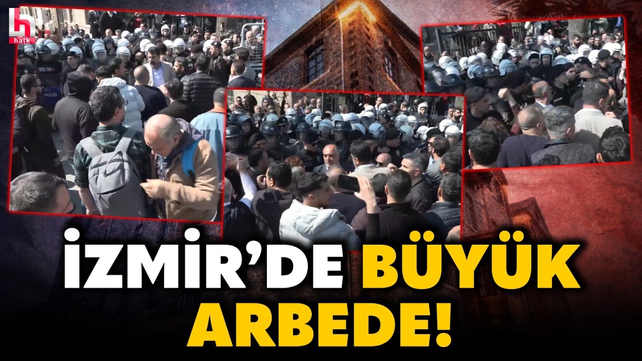 İZMİR MESLEK FABRİKASI&rsquo;NDA ORTALIK KARIŞTI! Vatandaşlar barikatı aşmaya &ccedil;alışıyor! İşte o anlar...