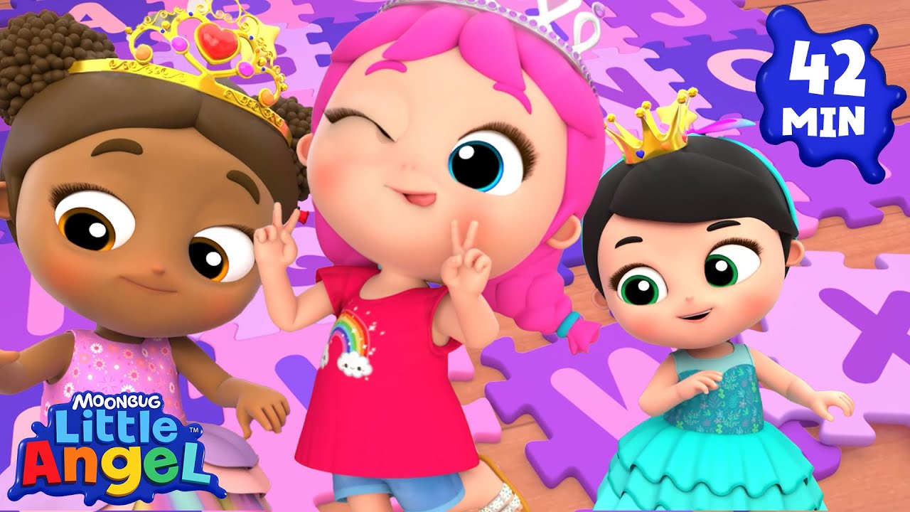 ABC Princess Song + More | Little Angel | Moonbug Kids - Dreamland Music & Sparkle Party ✨💖