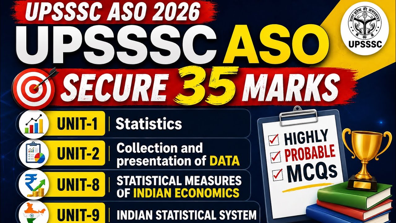     UPSSSC ASO 2026 | Unit 1, 2, 8, 9 Master Class | Highly Expected Questions #upssscaso #aso #pet 