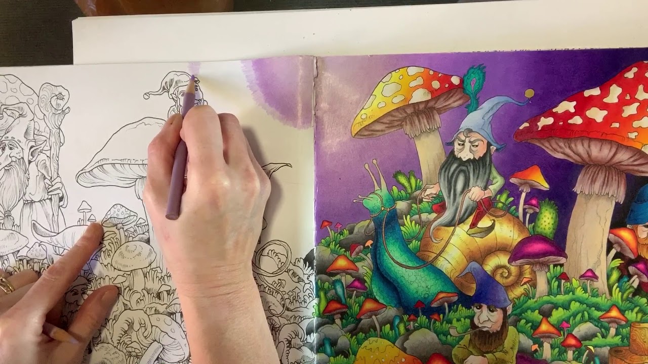 Claire Holoway Colouring - Mythomorphia - seamless background blending (implied light source)