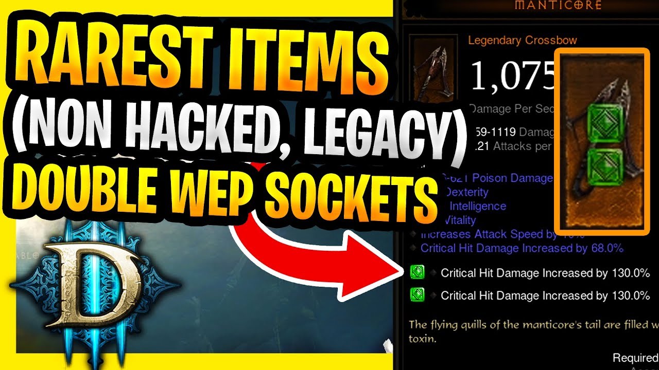 Rarest Items In Diablo 3 (Legacy Items, Which can NEVER Drop Again That Could be Viable in 2019)